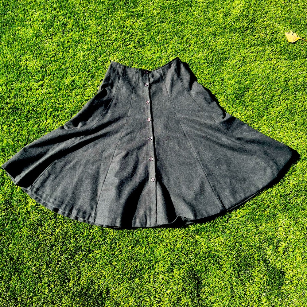 Vintage wool blend button front ALine skirt